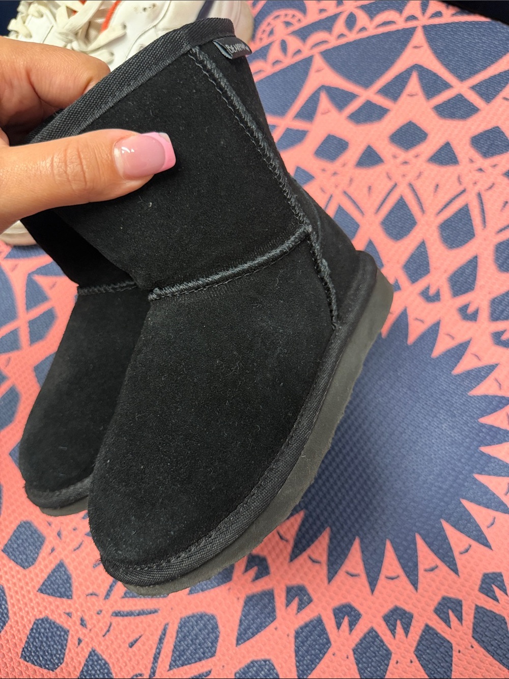 Black Faux-Suede Shearling Lined kids boots